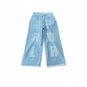 Kook n Keech GRL PWR contemporary lightwash denim wide leg inspire jean size 28